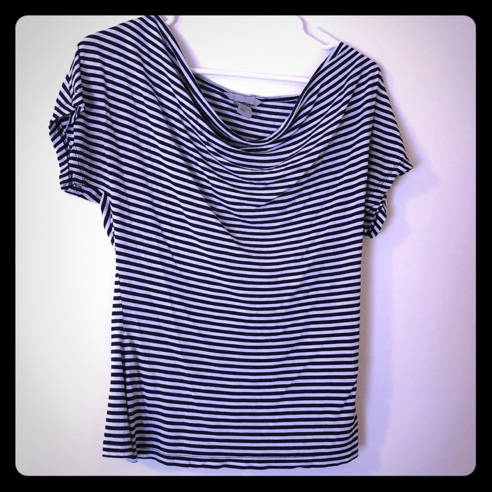 H&M Navy and White Striped Tee